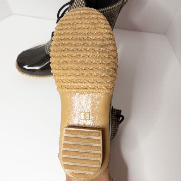 G.H. Bass Duck Boots Women’s 6 Houndstooth Waterproof Winter Rain Snow Boot - Picture 15 of 16